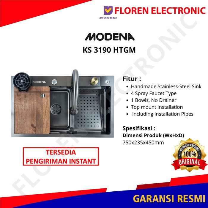 Terbaru Modena Ks 3190 Htgm / Ks3190Htgm / 3190Htgm Sink Bak Cuci Piring Barang Baru Dan Segel Murah