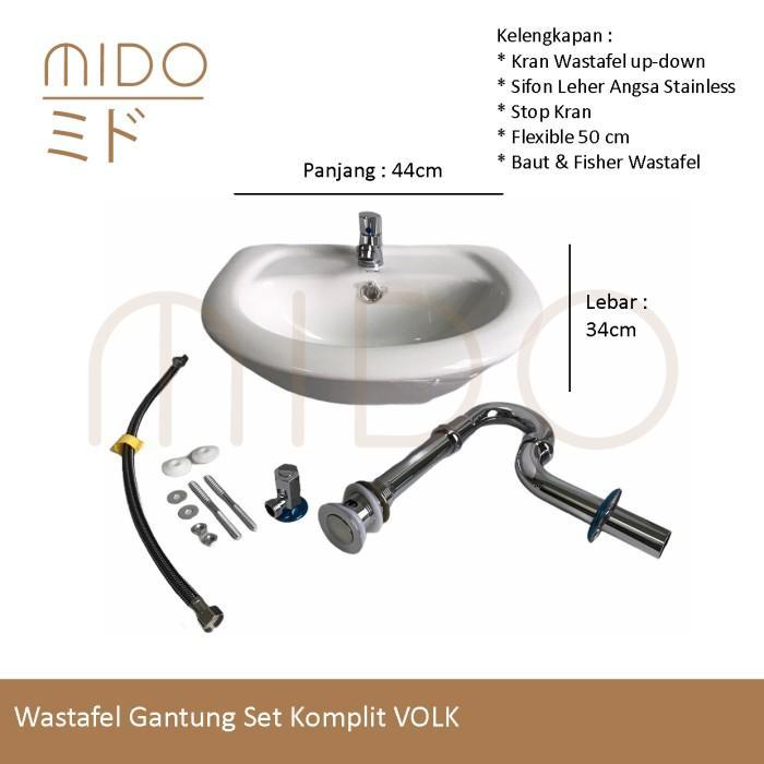 Wastafel Cuci Tangan Komplit Set Sifon Stainless Volk