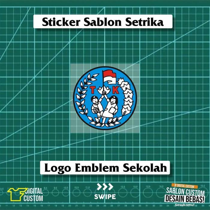 Badge Bet Saku Sekolah Logo Sablon Setrika DTF Logo Emblem Bet Sekolah TK SD SMP SMA Madrasah MI MTS