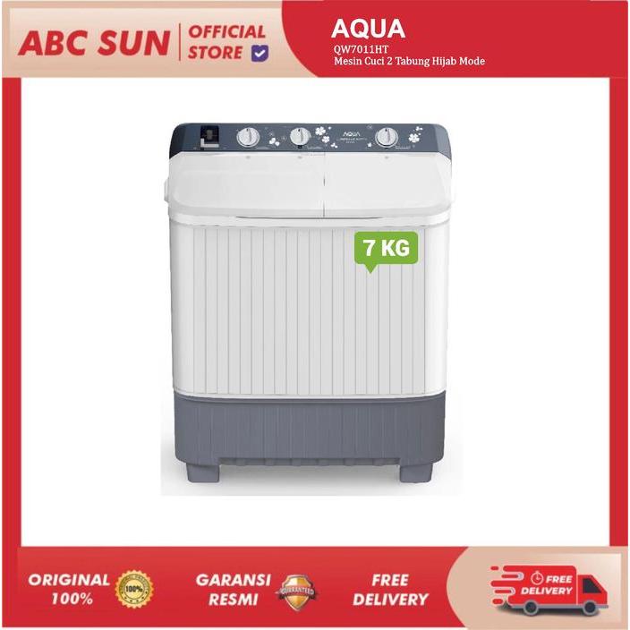 Promo Aqua Mesin Cuci 7 Kg Qw7011Ht Mesin Cuci 2 Tabung Hijab Mode