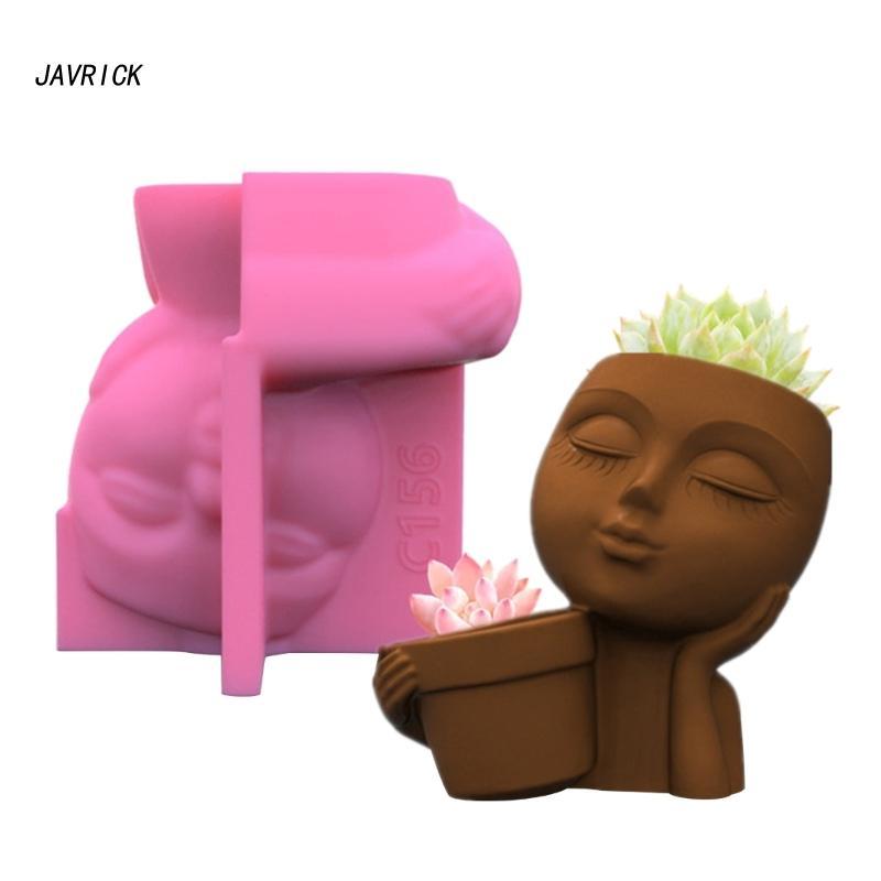 Wajah Manusia Geometris untuk Boneka Kotak Penyimpanan Cetakan Silikon Gipsum Cetakan untuk Membuat 