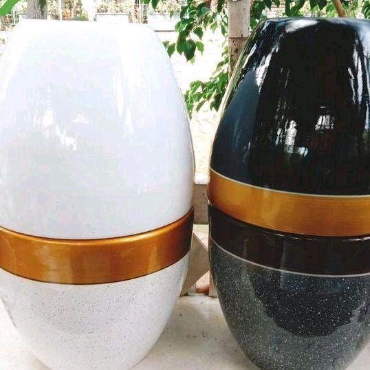 POT KERAMIK/POT GERABAH/POT TANAH LIAT/POT BUNGA PUTIH DIAMETER 30 CM