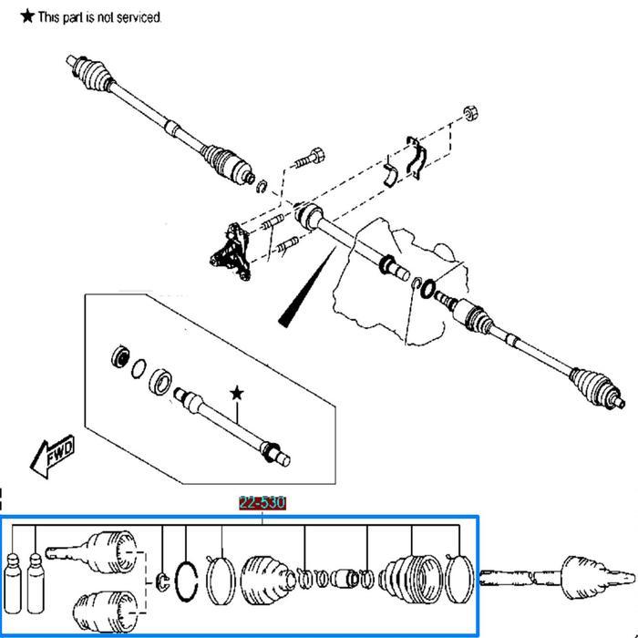 CV Joint Mazda 5 Biante CC CW Non SKyactiv OUTER