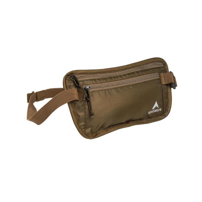 Eiger - Moneybelt 7066 Tas Pinggang Unisex Dengan 2 Saku Ritsleting & Tali Elastis Untuk Keamanan
