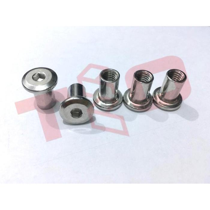 "New" Mur Topi Stainless M6 x 12 x 13 - Mur JCN M6x12x13 - Mur TUTUP JCBC