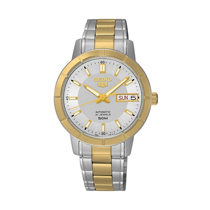 Seiko 5 Automatic SNK892K1 Silver Gold Jam Tangan Wanita