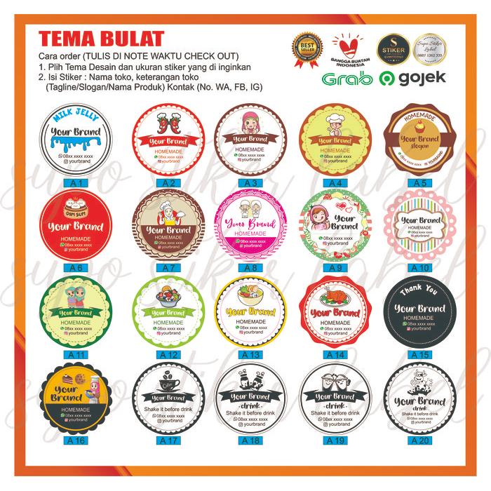 sticker/stiker label kue makanan produk