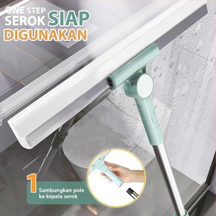 Paus Biru - Wiper Sapu Karet Silikon - Alat Pel Lantai Magic Broom Serbaguna untuk Basah & Kering
