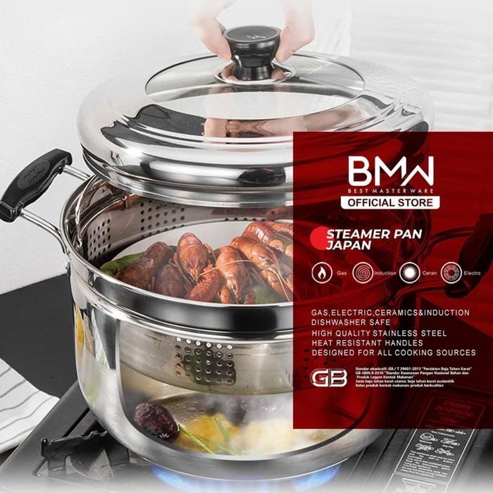 Master Ware Bmw Panci Kukus Stainless Steel Dandang Langseng Sarangan Panci Steamer Langseng