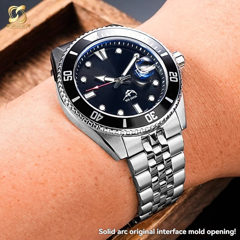 For Casio Swordfish MDV-106 MDV-107 Watch Strap MDV106 MDV107 Solid Arc Steel Strap Stainless Steel