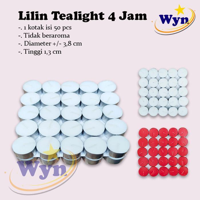 Lilin Tealight / Lilin Kaleng 4 Jam Isi 50 Pcs