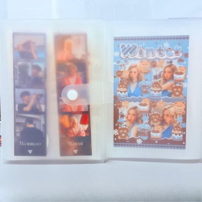 "New" Korea 4 Grid Album Foto Strip Album Foto 6 inci Idol Photocard Buku 4 Potong Album Penyimpanan