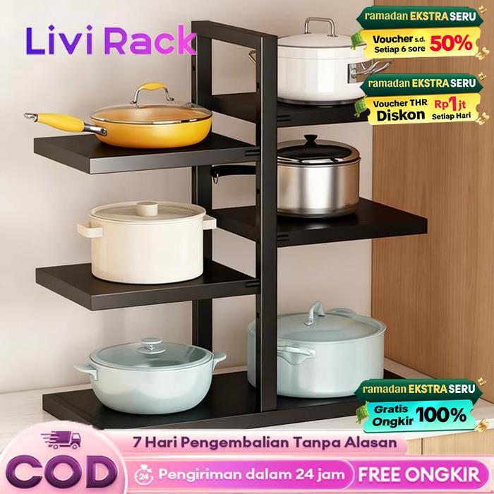 Rak bawah kolong dapur Rak Bawah Kolong Dapur Rak Panci Susun Pot Kabinet Atas Wastafel Dapur Di