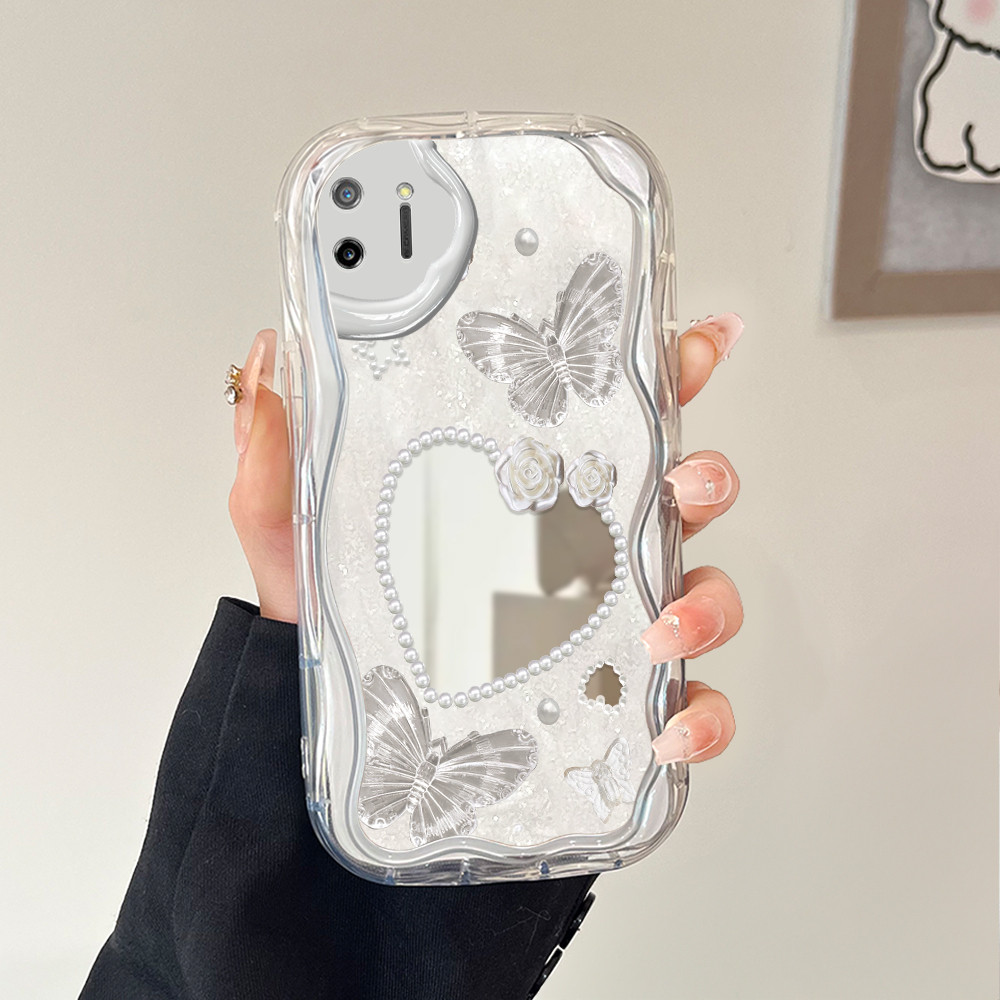Fashion Cermin Rias Casing Hp Butterfly For Realme C11 2020 Untuk Phone Softcase Fancy Silikon Mirro