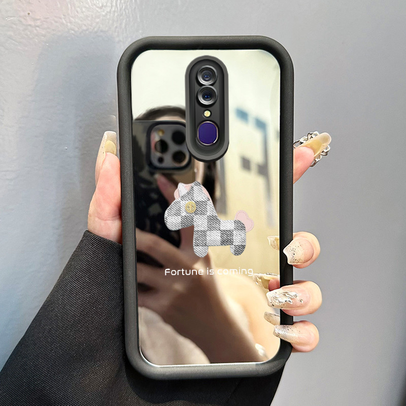 Casing Hp Untuk OPPO F11 F11 Pro A9 2019 A9x Case Kuda kayu berlapis kain Kasing silikon Cesing kera