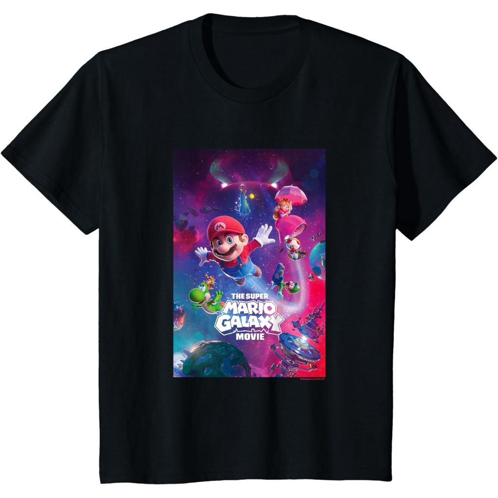 Amber's Kaos Anak dan Dewasa 24s The Super Mario Galaxy Movie Epic Cosmic Adventure T-Shirt Catton C