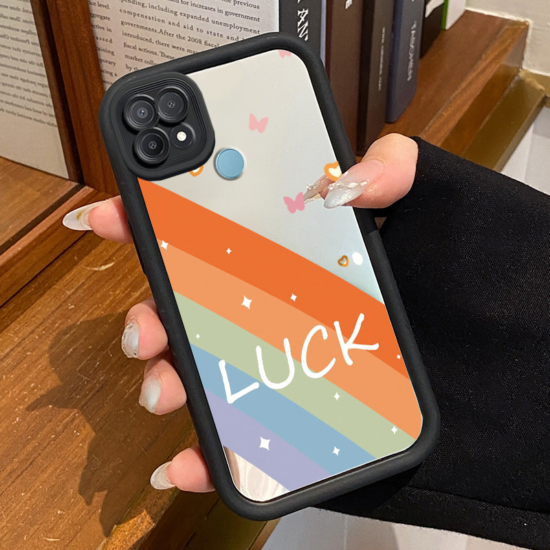 Casing Hp OPPO A15 A15s A35 Case Casing Lukis Pelangi Pola Kasus cermin tangga HP Kasing Silikon Sof