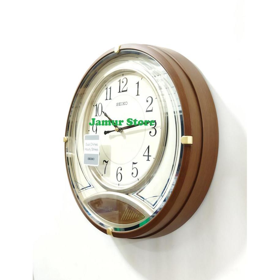 Qxd215 Brown Case Jam Dinding Seiko Qxd215B Westminster Whittington Original