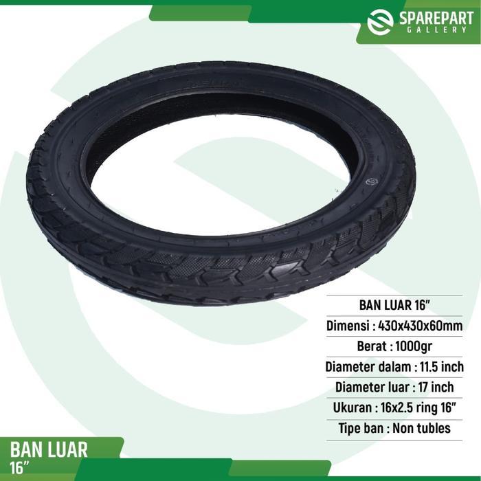 Ban Luar 16" (16X2.50) Motor Dan Sepeda Listrik