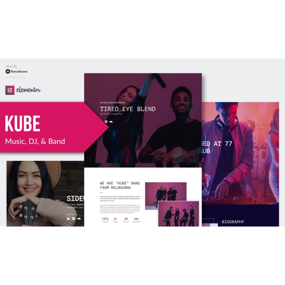 Kube – Music Elementor Template Kit