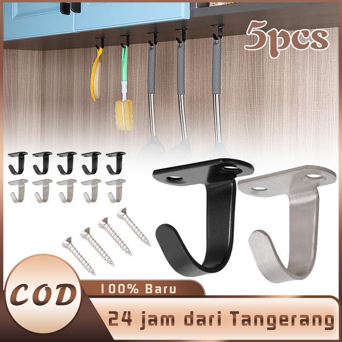 Isi 5 Gantungan Mini Kapstok Stainless Gantungan Baju With Sekrup
