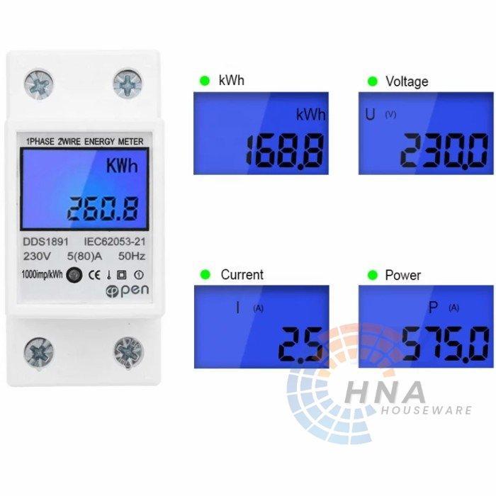 Watt Meter Ac Digital Kwh Volt Ampere 220V 80A