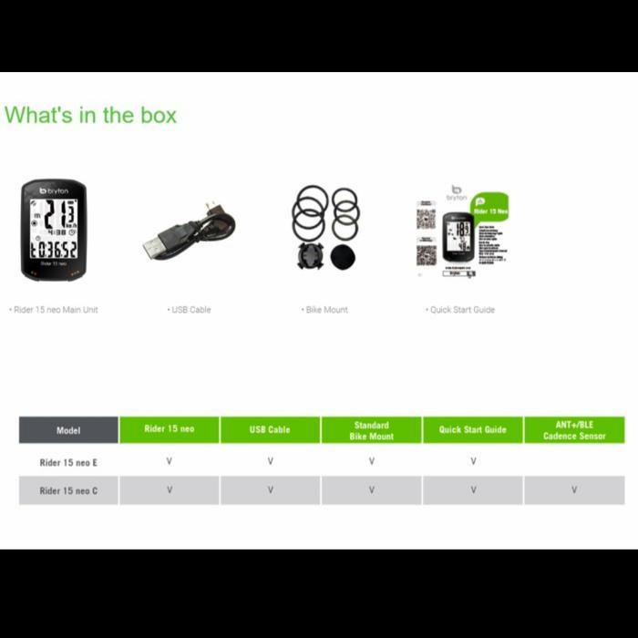 Bryton Rider 15 Neo C-Comp Gps Cadence Bike Computer Speedometer Bryton Rider 15 Neo Bundle Garansi
