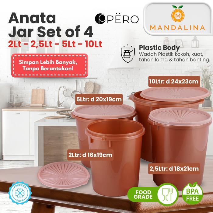 [CELYHOME] Pero X Mandalina Anata Jar Set Of 4 / Toples Plastik Set Of 4