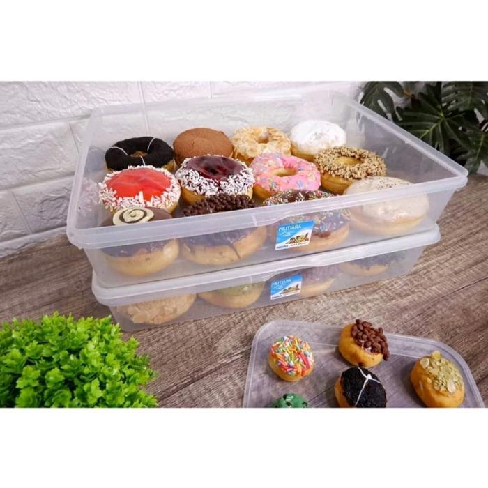ToplesMutiaraKMP5500mlBening kotak Donut tempat donat