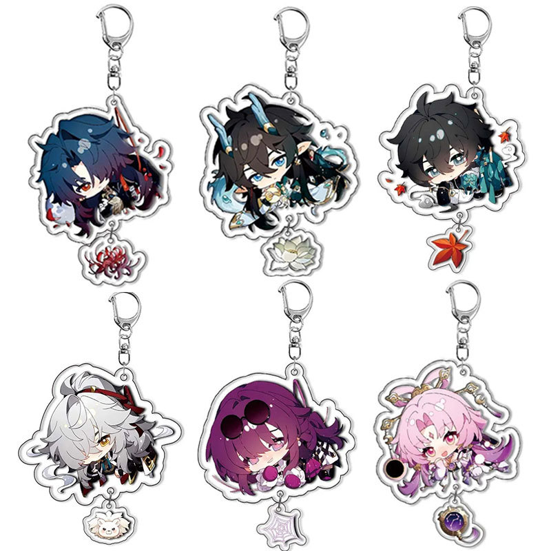 Game Honkai Star Rail Keychain Dan Heng Bronya Rand Asta Herta Himeko Figure Pendant Car Key Chain