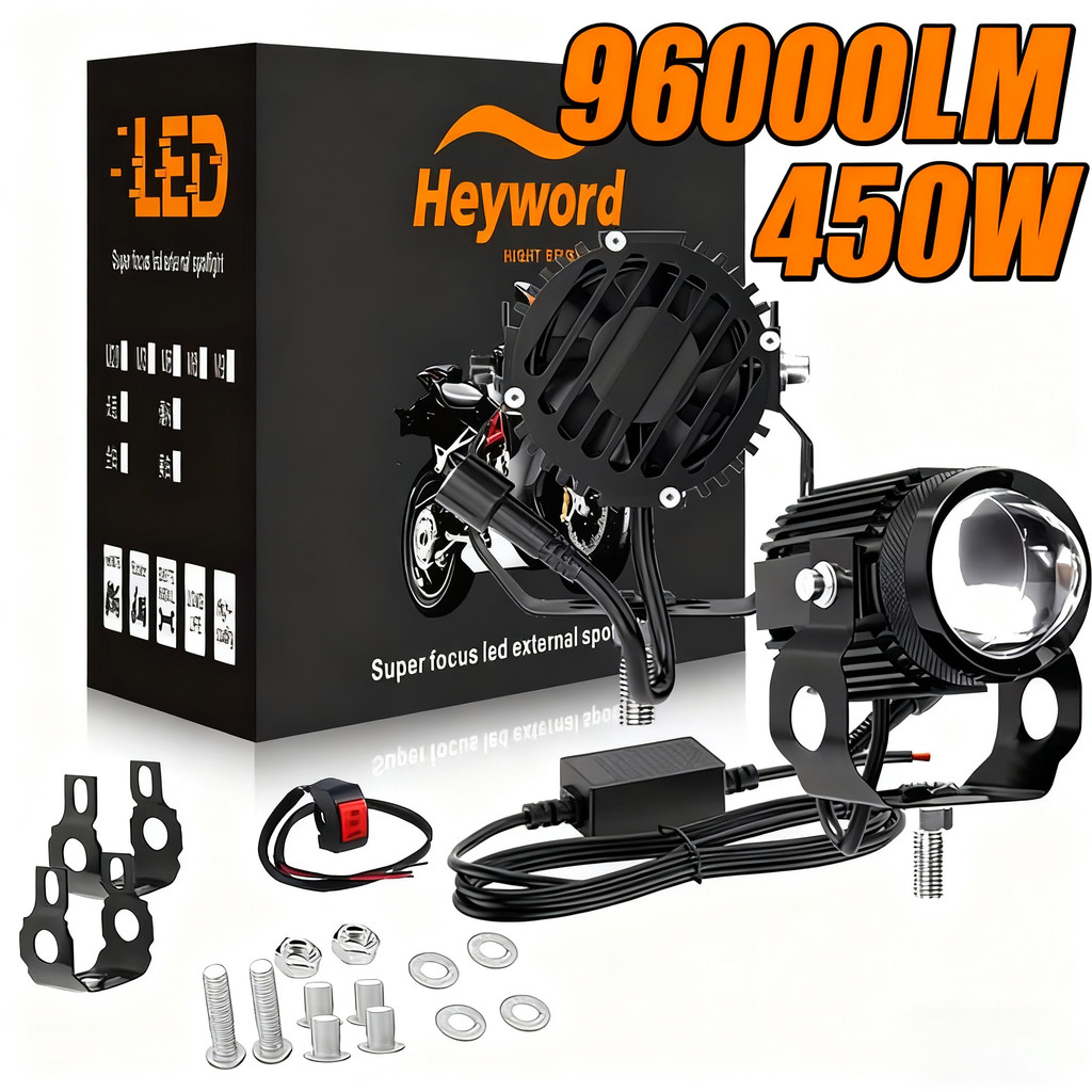 Heyword 1Pc Motorcycle Mini Light Dual Colo For Headlight Auxiliary Spotlight Lamp R Atv Scooter