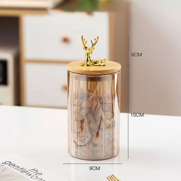 Toples Lebaran Kaca Tempat Penyimpanan Snack Mewah / Toples Kue Mewah / Toples Makanan Serbaa