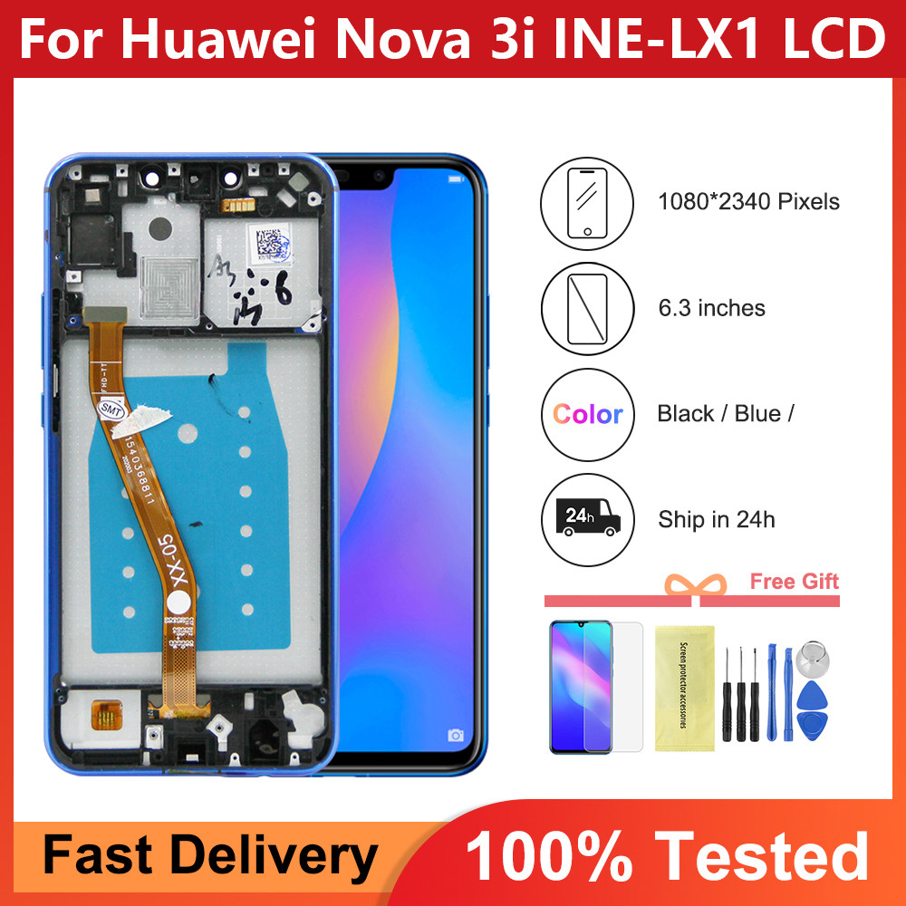 6.3" For Huawei Nova 3i LCD INE-LX1 Display INE-LX2 Touch Screen Replacement For Huawei P Smart Plus