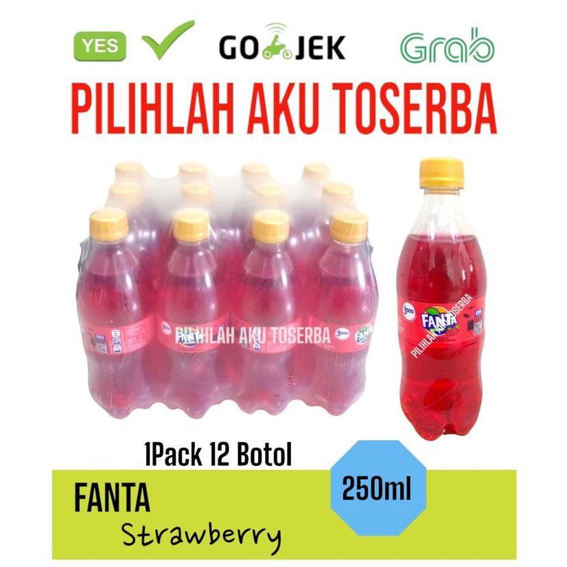 Fanta Strawberry MINI Botol Pet Imut - ( HARGA 1 PACK ISI 12 botol )