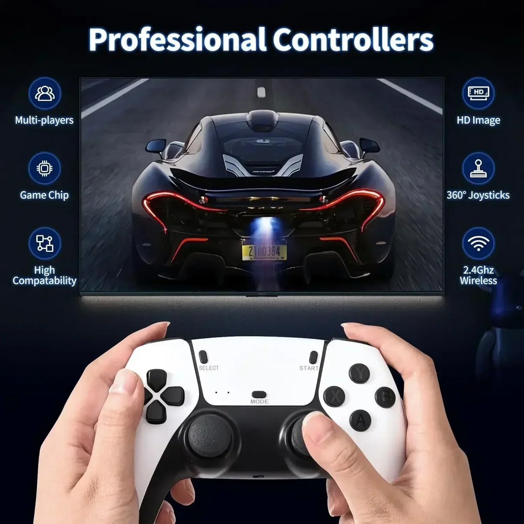M15 Game Stick Mini TV Handheld Game Classic 4K Retro Game Wireless Controllers HD Output Gaming