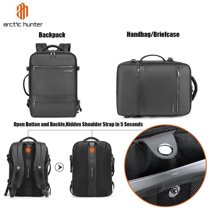JTTOP" B00350 TAS ARCTIC HUNTER PRIA WANITA RANSEL LAPTOP 17" USB EXPANDABLE RFID