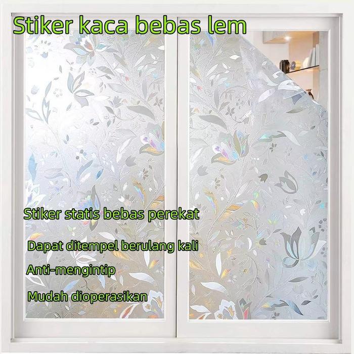 Sandblasting/Stiker Kaca Film Rumah Tangga/Stiker Jendela Kaca Bebas Lem Elektrostatis/Stiker Kaca