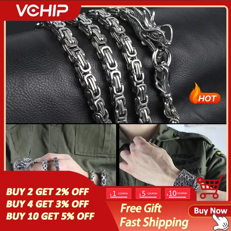 Dragon Ridge Defence Tactical Steel Chain Buddha Beads Self Defense Hand Bracelet Necklace Outdoor T