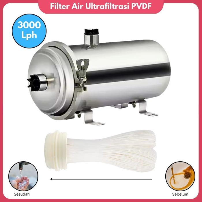 Filter Air Ultrafiltrasi PVDF Filter Sumur Membrane Filter PVDF Water Filter Penjernih Air Kran