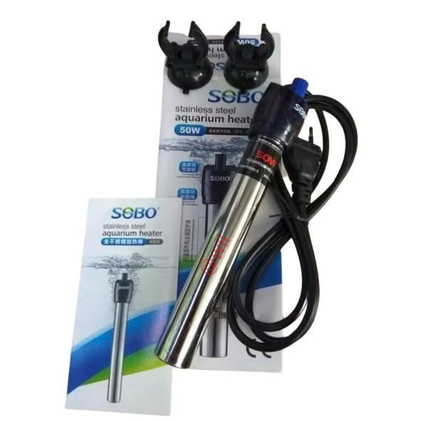SOBO 50 watt 50watt aquarium heater stainless steel pemanas penghangat air