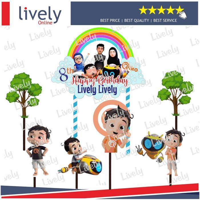CUSTOM NAMA HIASAN KUE ULANG TAHUN KARAKTER TOPPER RIKO THE SERIES CAKE TOPPER HAPPY BIRTHDAY