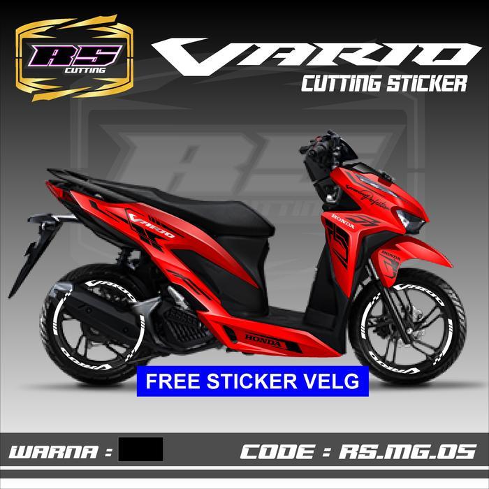 Cutting Sticker VARIO - Aksesoris Motor Stiker Honda Vario 125 & 150 New 2019 2020 2021 Free Velg
