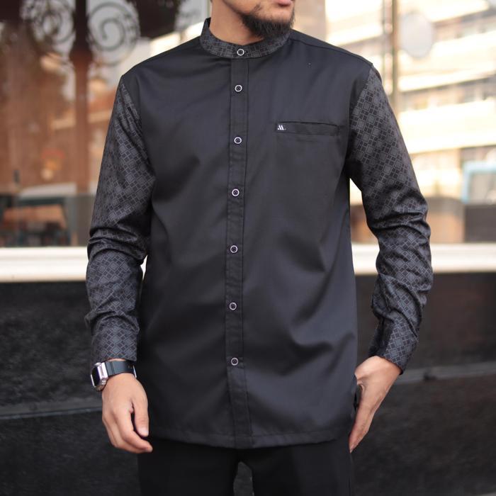 Marajo - Baju Kemeja Koko Pria Lengan Panjang Muslim Motif Batik Toyobo Premium Atasan Kurta Dewasa