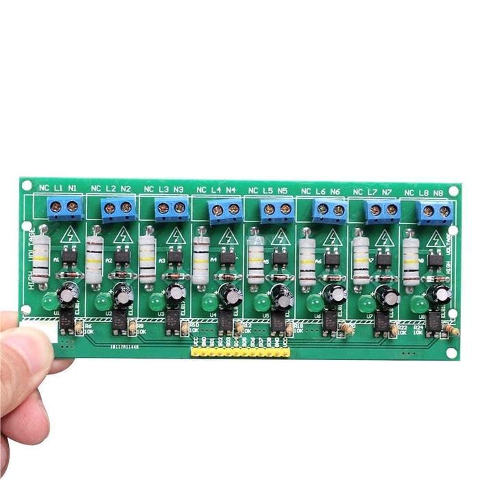 8 Channel Ac 220V Optocoupler Isolation Detect Sensor Board Module Plc