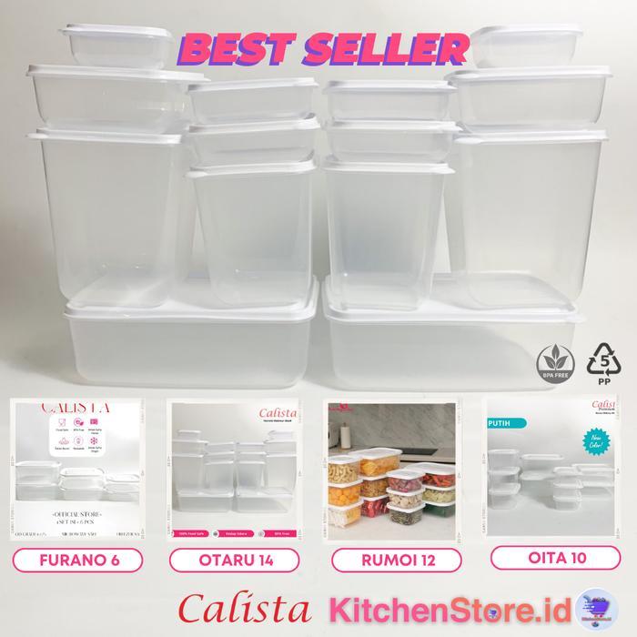 CALISTA TOPLES SET KOTAK PLASTIK PUTIH FOOD KONTAINER SET PREPARATION