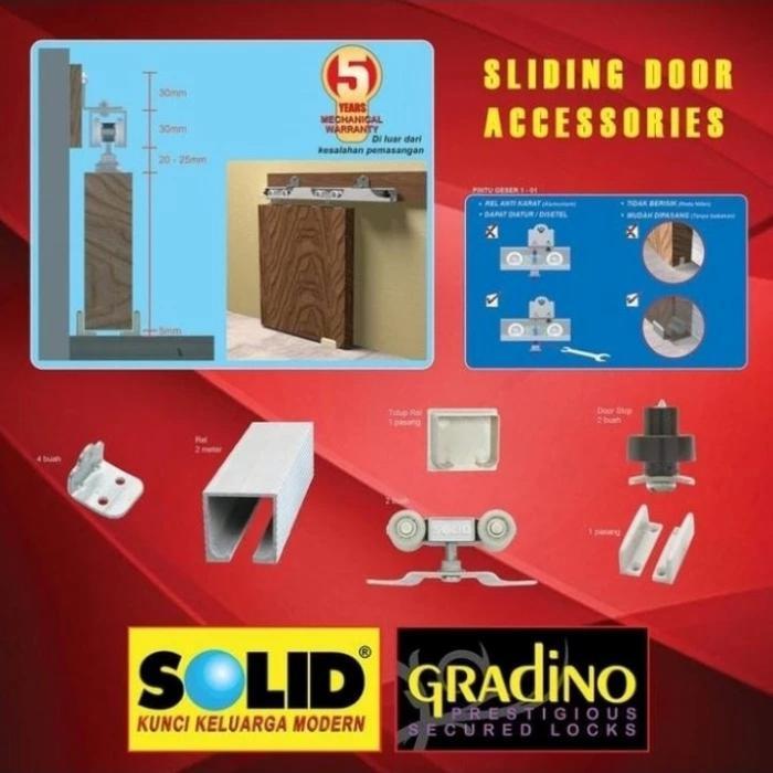 Rel Pintu/Sliding/Geser/Barn Rel Pintu Geser/Solid/1-01/2-01
