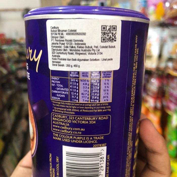 Cadbury Drinking Chocolate 250G Bubuk Minuman Rasa Coklat Terpercaya