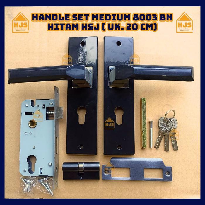 Handle set Pintu Tanggung / Medium 20cm handle pintu Kotak HSJ 8003 BN / handle pintu minimalis /