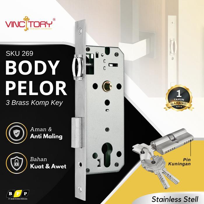 BODY KUNCI Pelor Pintu Kupu Tarung Stainless 304 VINCITORY PROSPERO MATCH Body Kunci Pintu Kupu