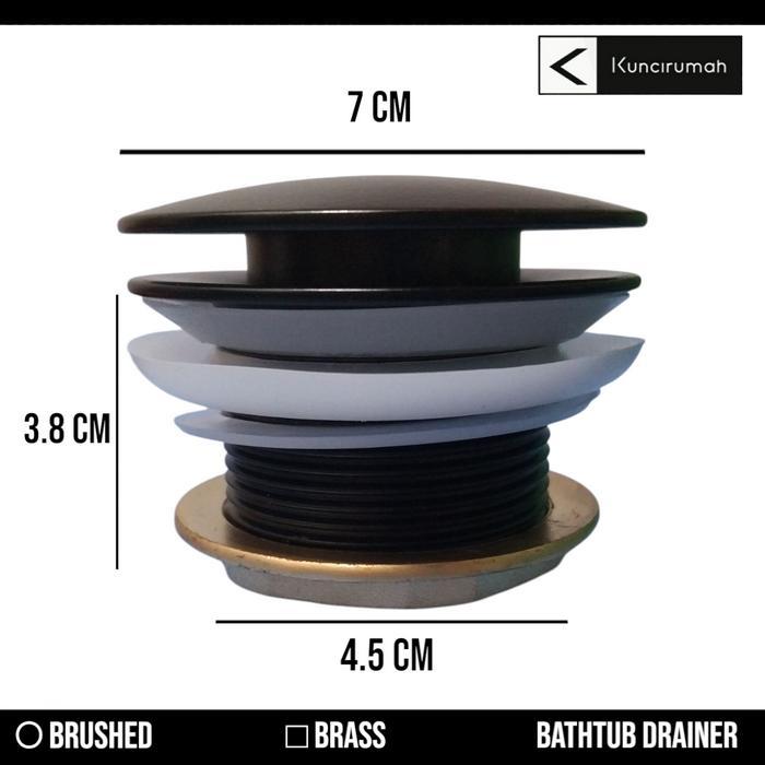 Bathtub Tray Hitam Kuningan Afur Pop Up Avur Drainer Bath Tub Plug Black